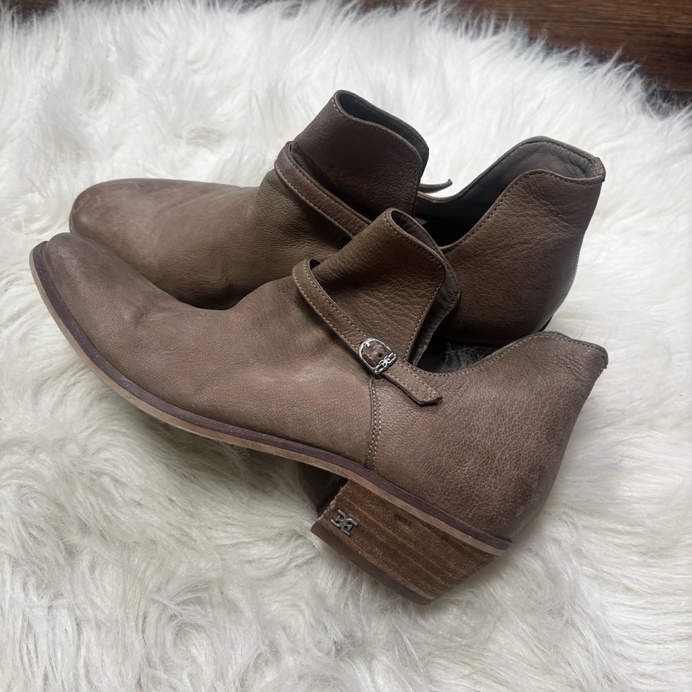 Sam Edelman “Palmer” Leather Ankle Bootie in Taupe size 8.5 Women’s - Picture 6 of 10